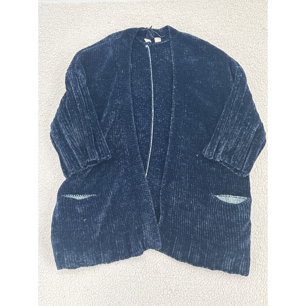 Anthropologie MOTH Open Front Duster Cardigan Size XS Blue Short Sleeve